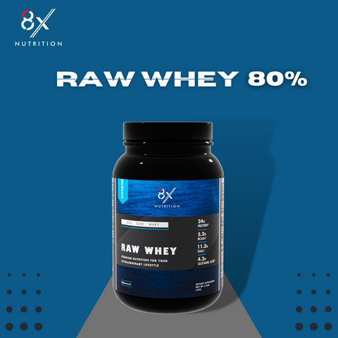 8X Nutrition Raw Whey Protein Supplement Powder (2.2 LBS)