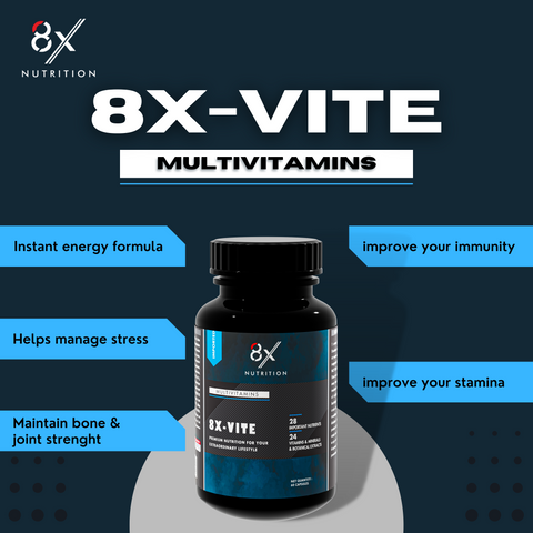 8X Nutrition VITE Daily Multivitamin, for Enhanced Energy, Stamina & Gut Health