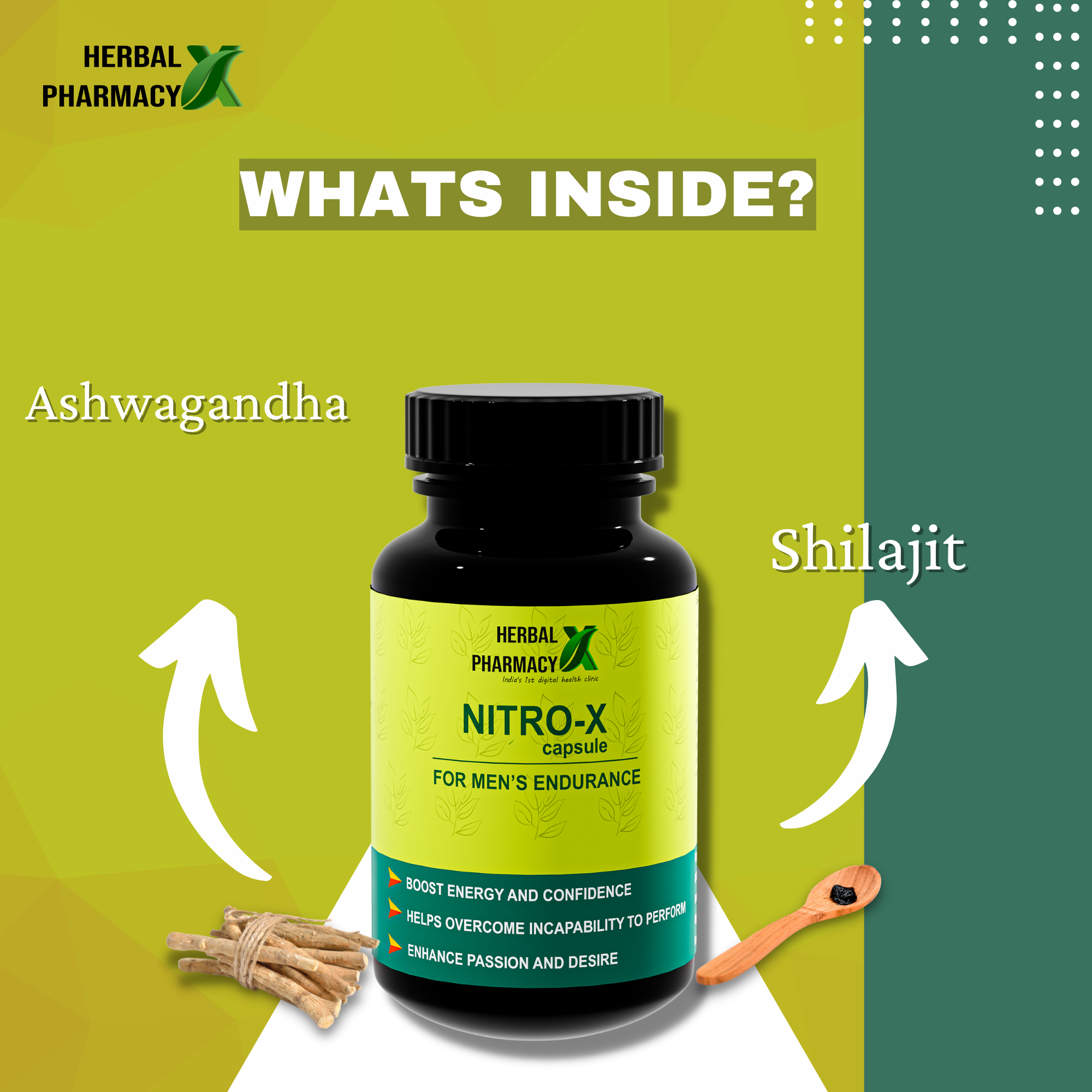 Herbal Pharmacy NITRO-X And MULTIYES with Gokhru, Musli, Shatavari