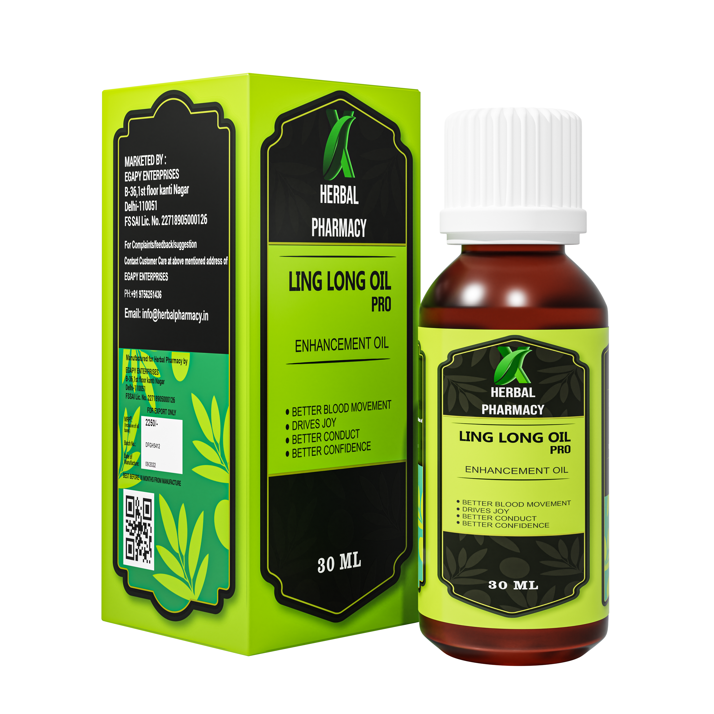 Herbal Pharmacy LING LONG OIL PRO 30 ML with Gokhru, Musli, Shatavari