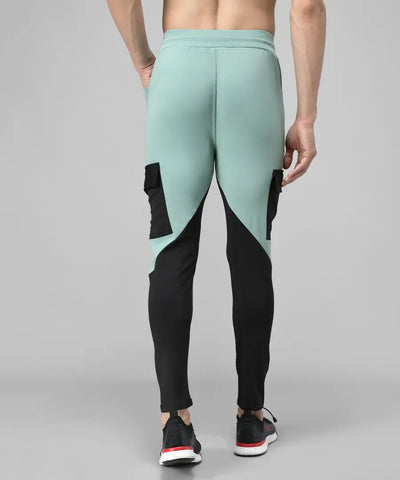 Multicoloured Cotton Spandex Colourblocked Regular Fit Track Pants