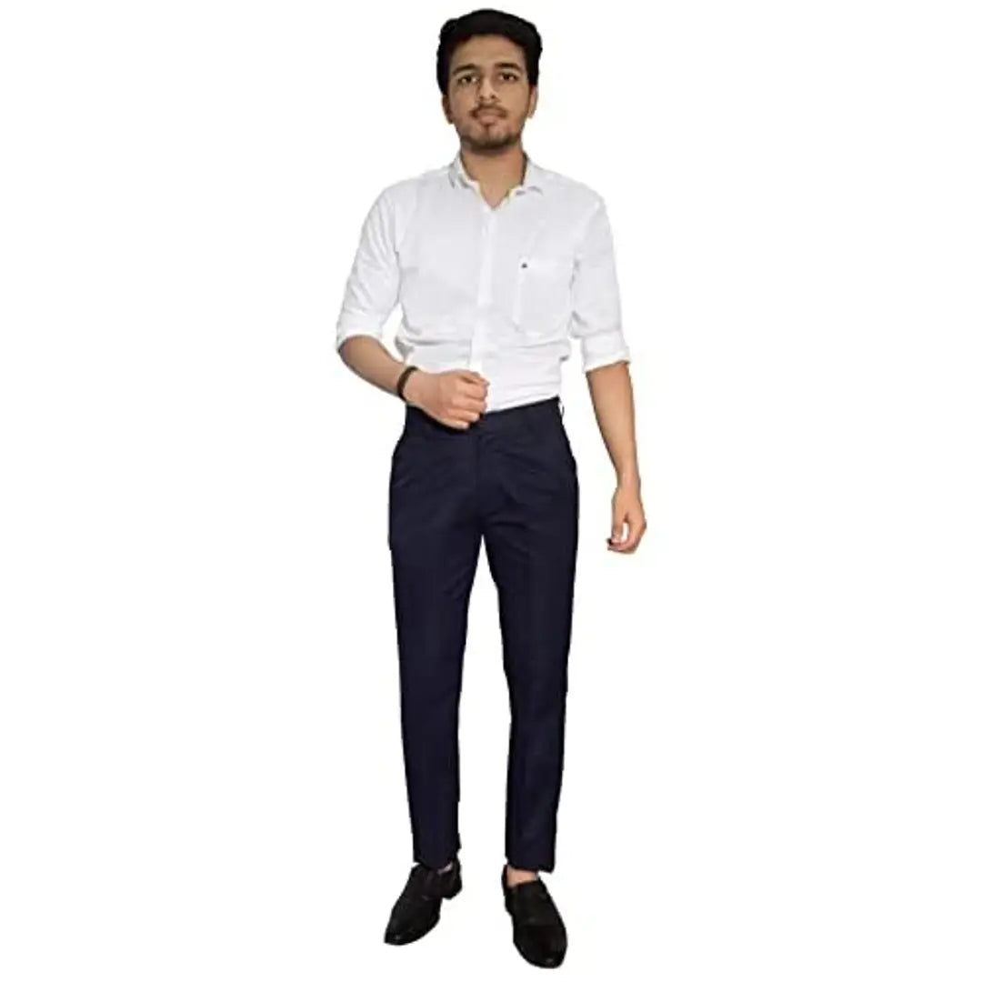 KUNDAN Slim Fit Men Poly-Viscose Blend Trousers (Pack of 3 Trousers; Multicolor)