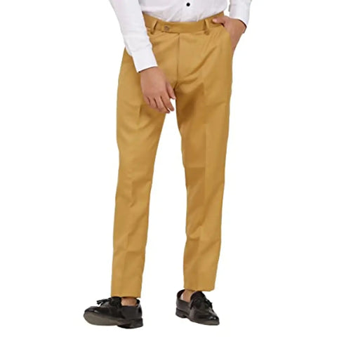 KUNDAN Slim Fit Men Polyester Viscose Blend Trousers