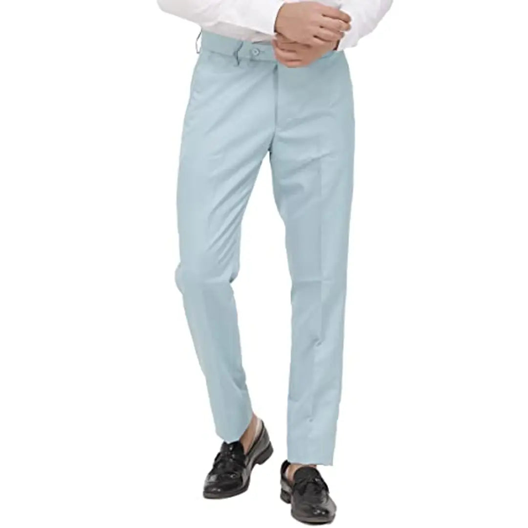 KUNDAN Slim Fit Men Polyester Viscose Blend Trousers