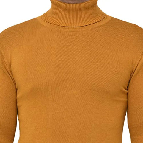 DENIMHOLIC Men's Cotton Turtle Neck Sweater, high Neck Sweater for Men