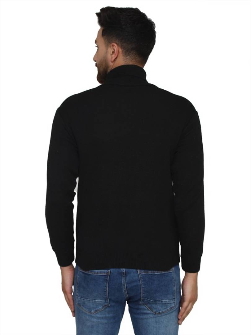 Classic Acrylic Solid High Neck Sweaters for Men