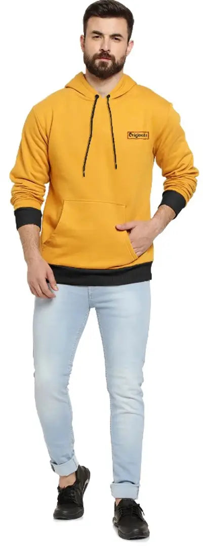 Classic Fleece Solid Hoodie Sweatshirts for Men