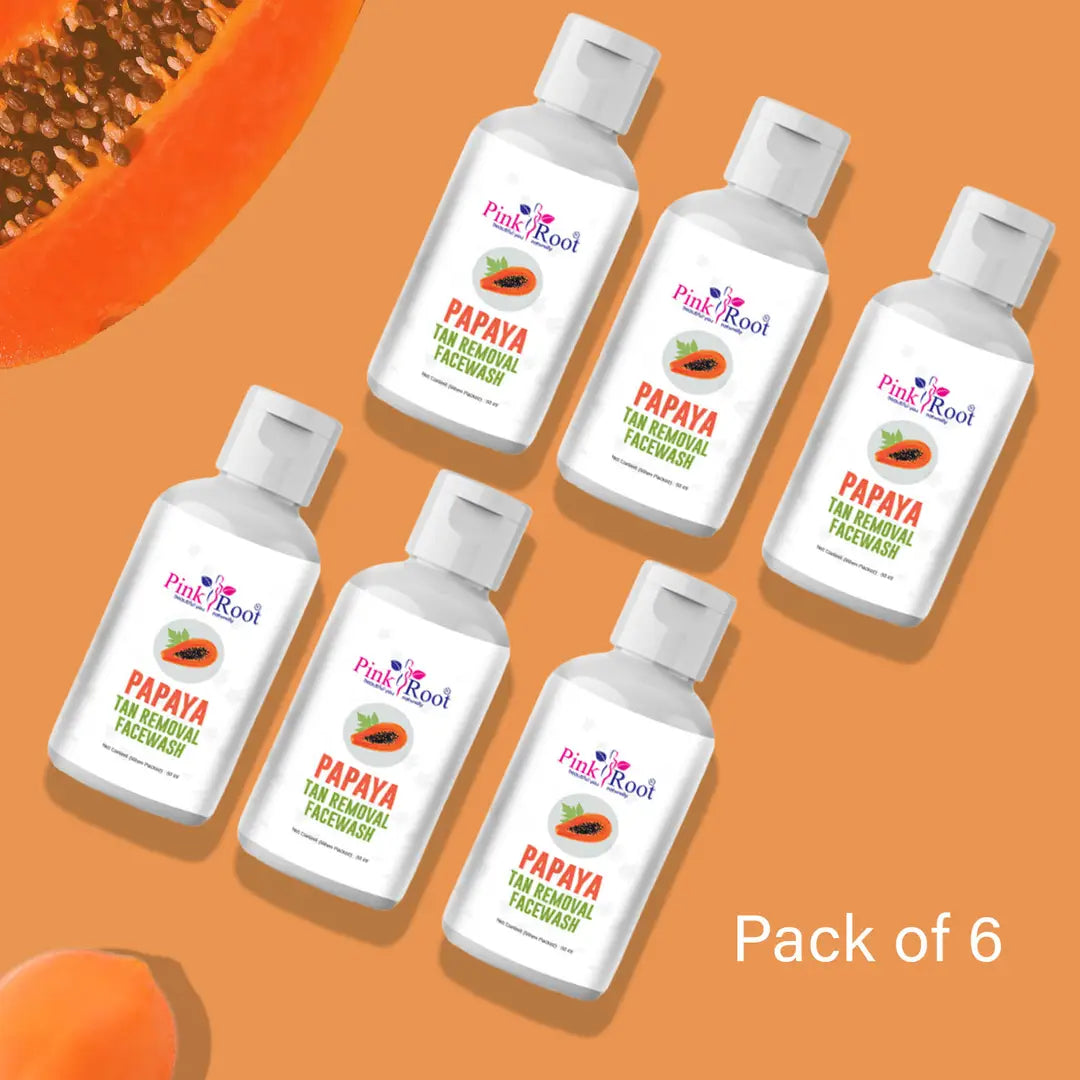Papaya Facewash 50ml, Pack of 6,  for Men and Women
