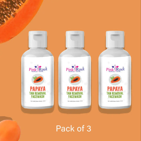 Papaya Facewash 50ml, Pack of 3,  for Men and Women