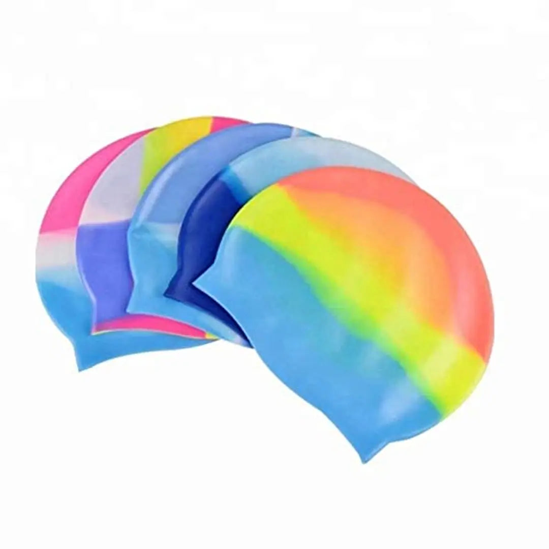 Swimming Cap for Kids for Long Hair, High Elasticity Thick Silicone Swimming Hats for Women Men Unisex Adults, Bathing Swimming Caps... (Multicolor)