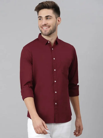 Formal Plain cotton shirts with pocket