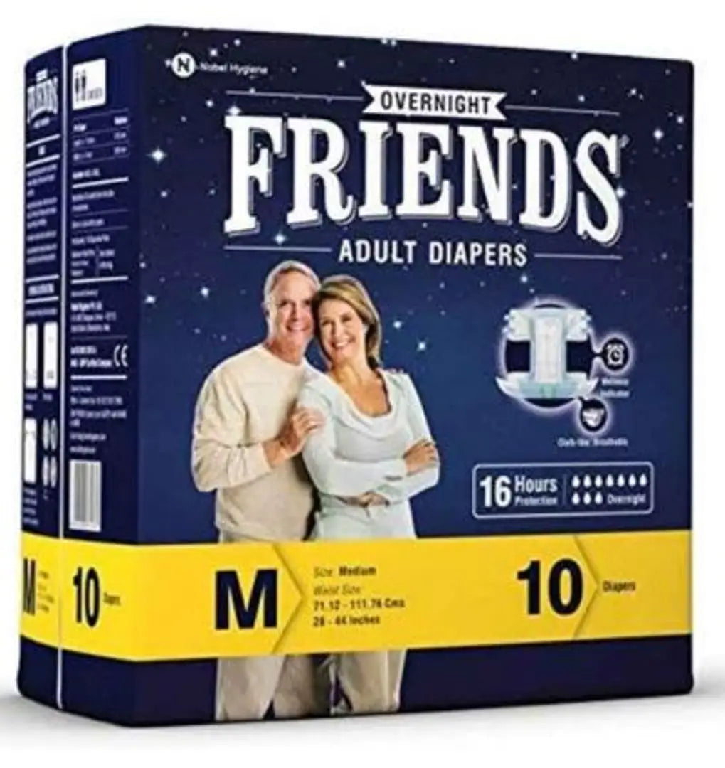FRIENDS Overnight Tape Type Adult Diapers - M  (10 Pieces)
