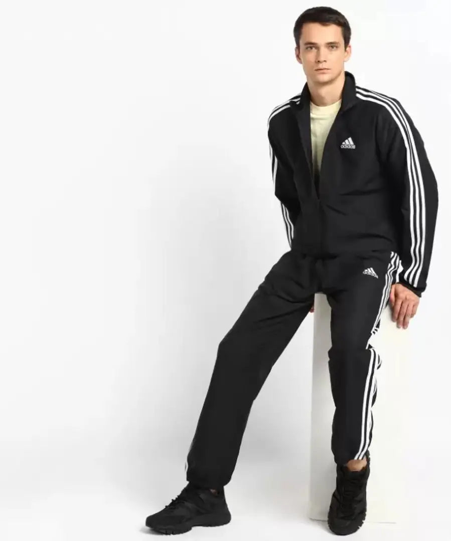 Adidas tracksuit for Men/Upper jacket /Lower Trackpant/Black color. Tracksuits