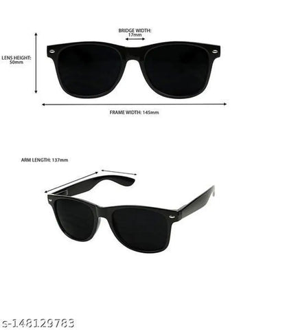Stylish Unisex UV Protected Black Sunglasses Pack 1