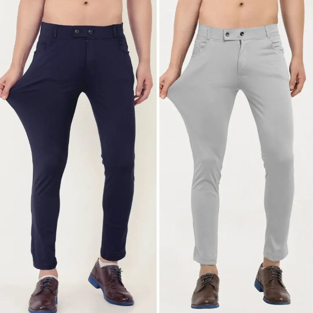 Stretchable Casual Trouser Combo of 2 for Men