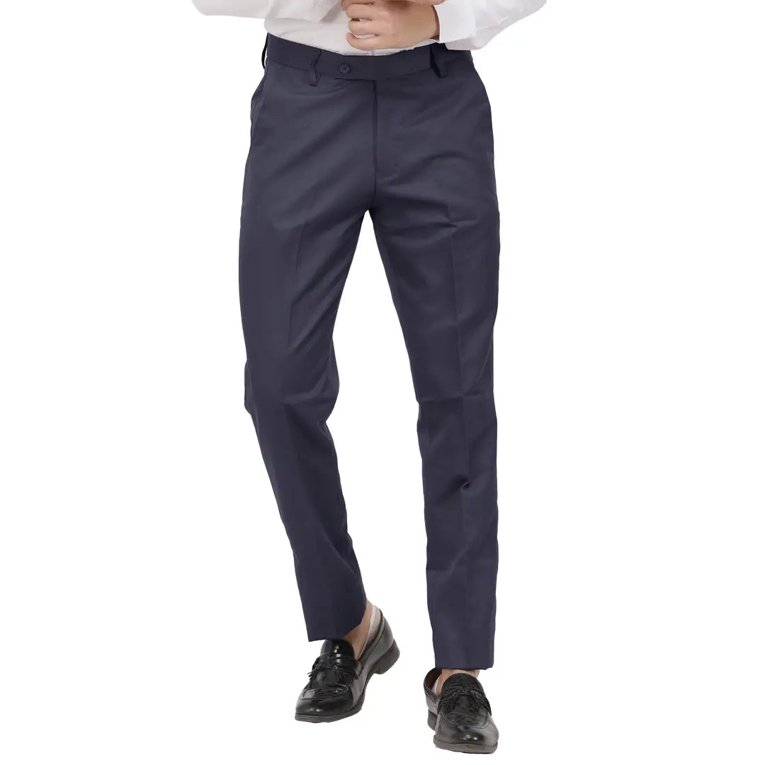 Kundan Men Poly-Viscose Blended Dark Grey Formal Trouser ( Pack of 1 Trouser )