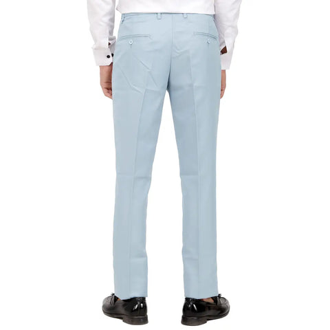 Kundan Men Poly-Viscose Blended Light Sky Blue Formal Trouser ( Pack of 1 Trouser )