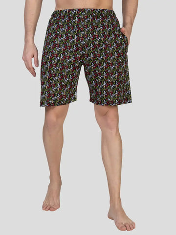 Zeffit Men's 100% Cotton printed Regular Fit Shorts|Casual Wear Bermudas Shorts - Olive