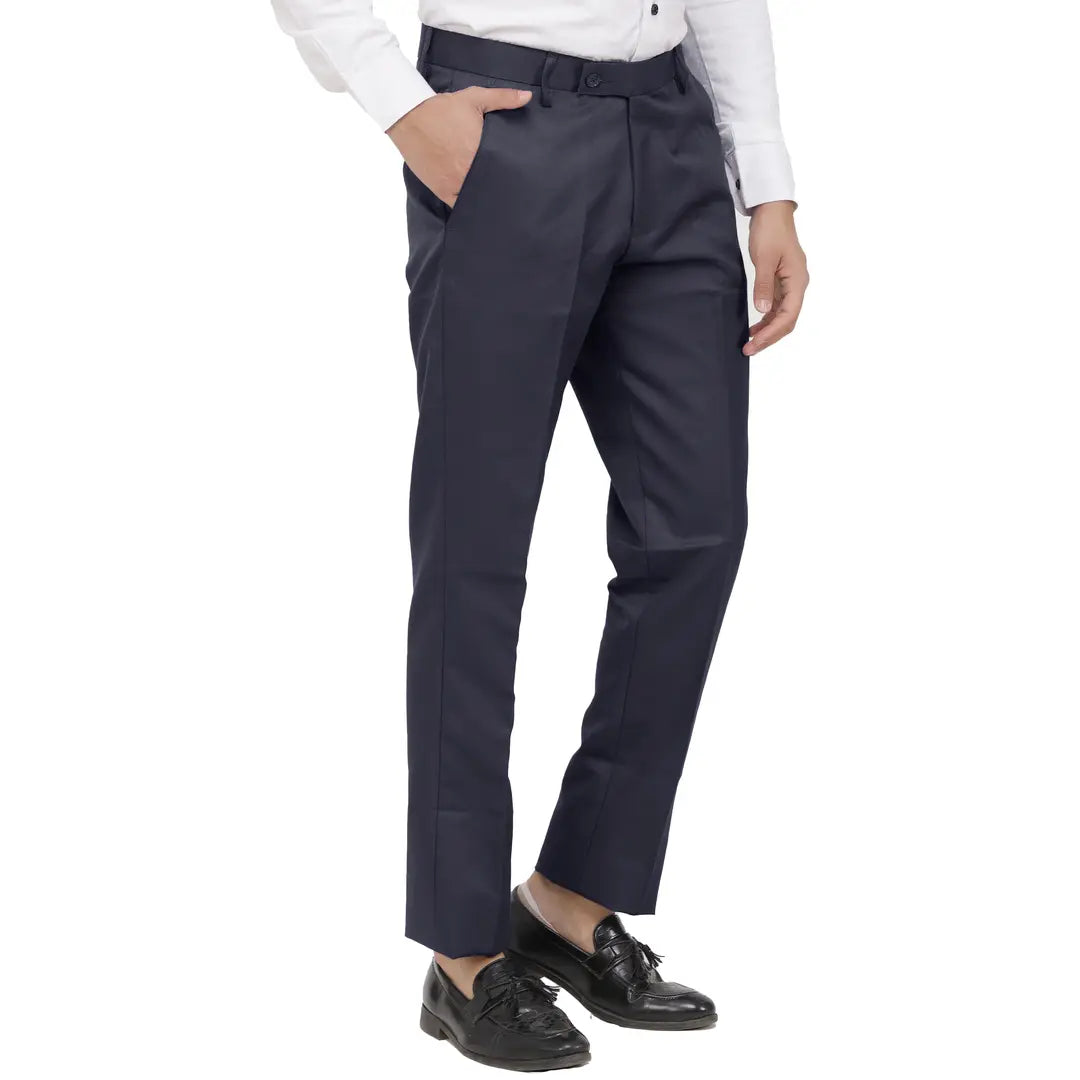 Kundan Men Poly-Viscose Blended Dark Grey Formal Trouser ( Pack of 1 Trouser )