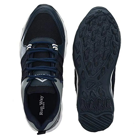 Runway Shoe Mens Navy Blue Comfortalbe Synthetic Mesh Lace Up Sports/Running/Walking/Gym/Joggin Shoe 9UK