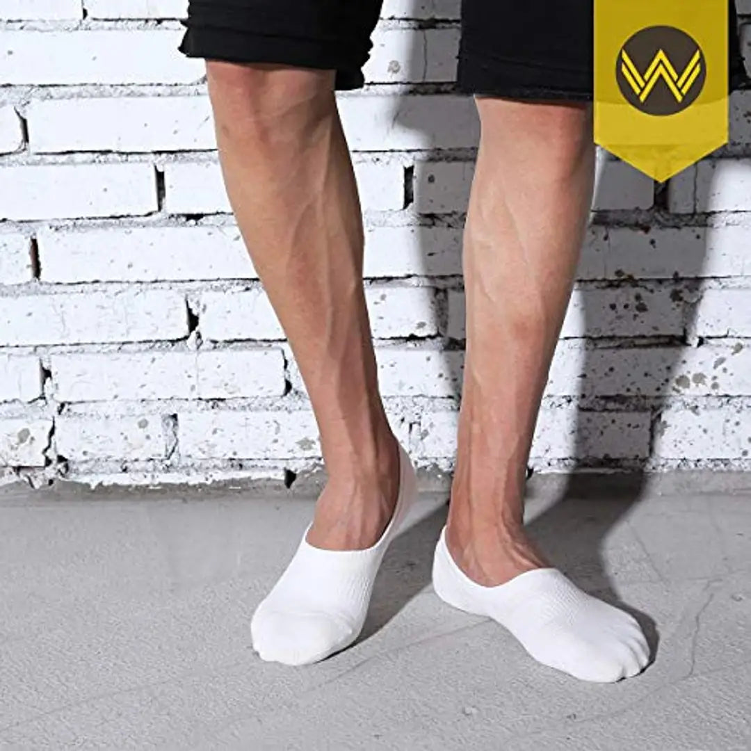 No Show Socks Mens 7 Pair Cotton Thin Non Slip Low Cut Men Invisible Sock 6-8/9-11/12-14, 7white, Shoe Size: 6-8