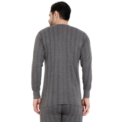 Zeffit Men's Solid Full Sleeve Top Thermal Combo /Upper Wear/Regular Fit Combo Set With Different Color- Grey  Coffee