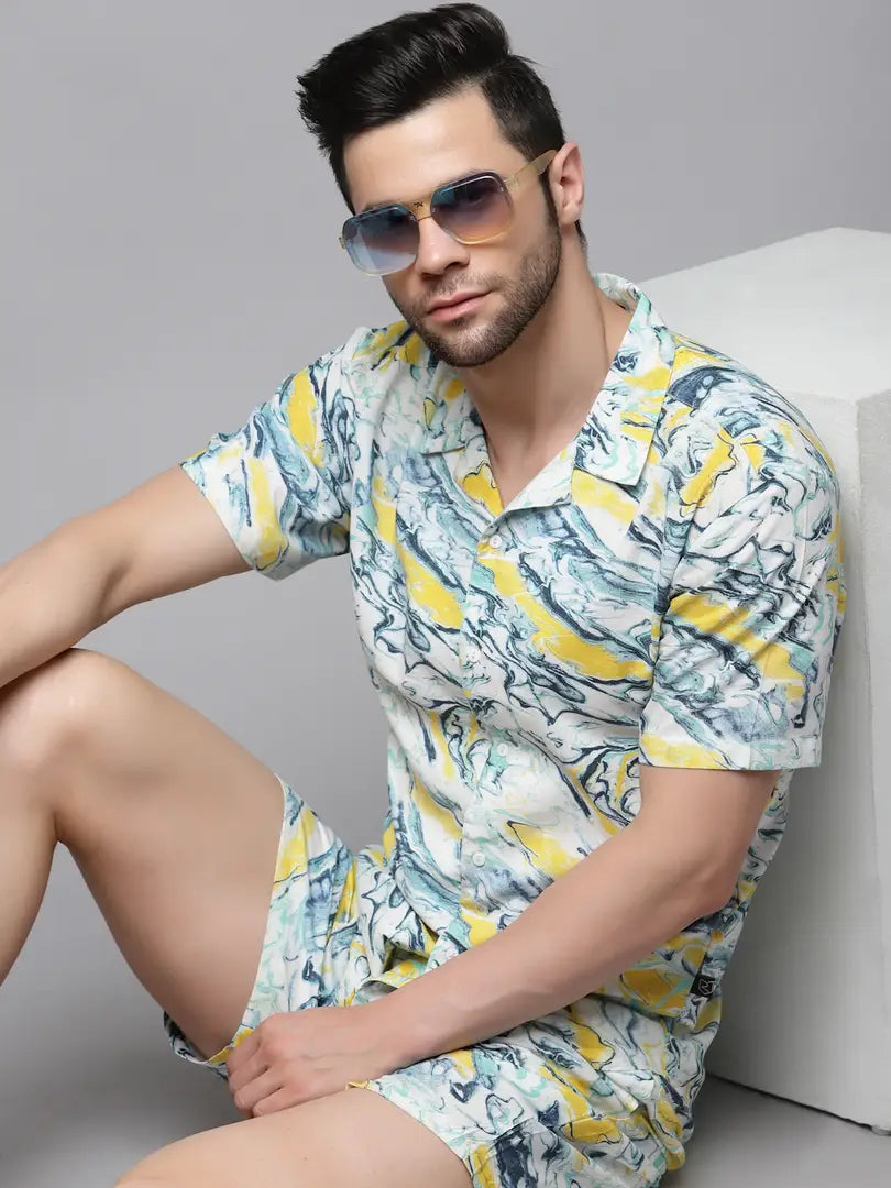 Stylish Yellow Rayon  Night Suits For Men