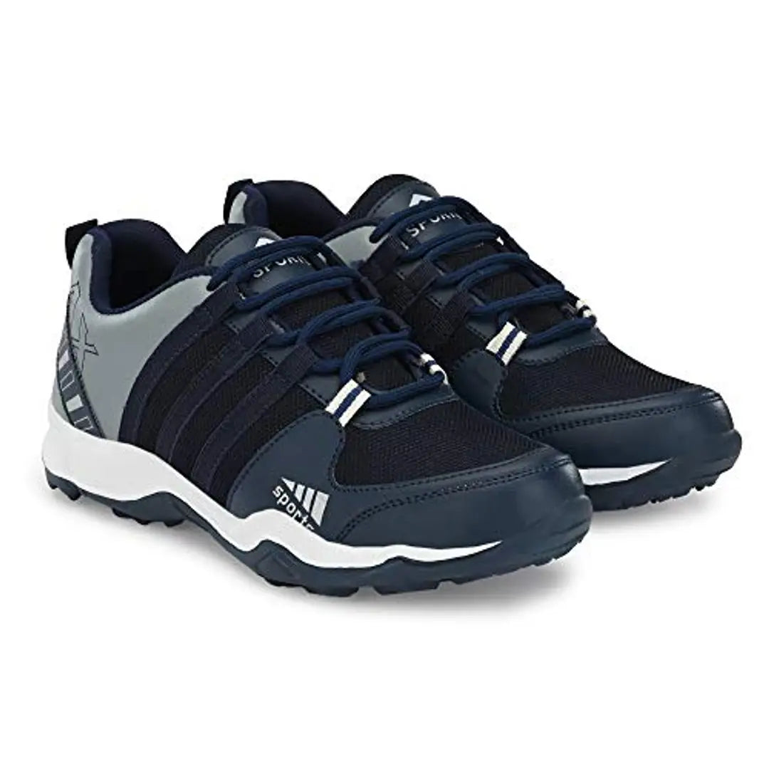 Runway Shoe Mens Navy Blue Comfortalbe Synthetic Mesh Lace Up Sports/Running/Walking/Gym/Joggin Shoe 9UK