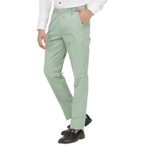 Kundan Men Poly-Viscose Blended Olive Green Formal Trouser ( Pack of 1 Trouser )