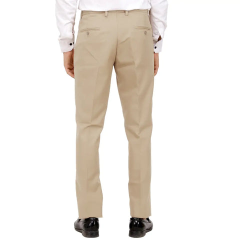 Kundan Men Poly-Viscose Blended Beige Formal Trouser ( Pack of 1 Trouser )